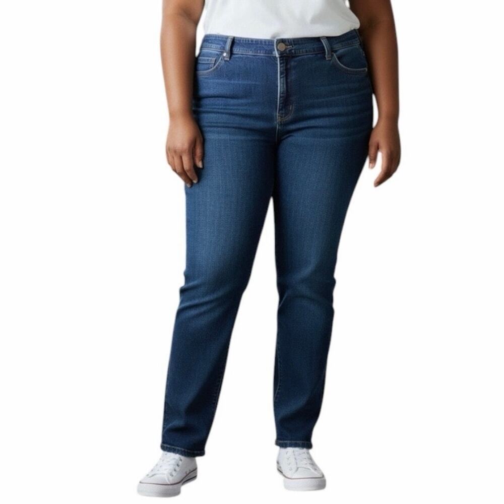NWT Lane Bryant High-Rise Super Stretch Straight Fit Skinny Jeans Size 26 Blue